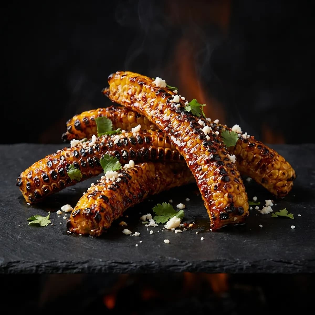 Charred Corn Ribs — Grilled corn, chili-lime butter, cotija.