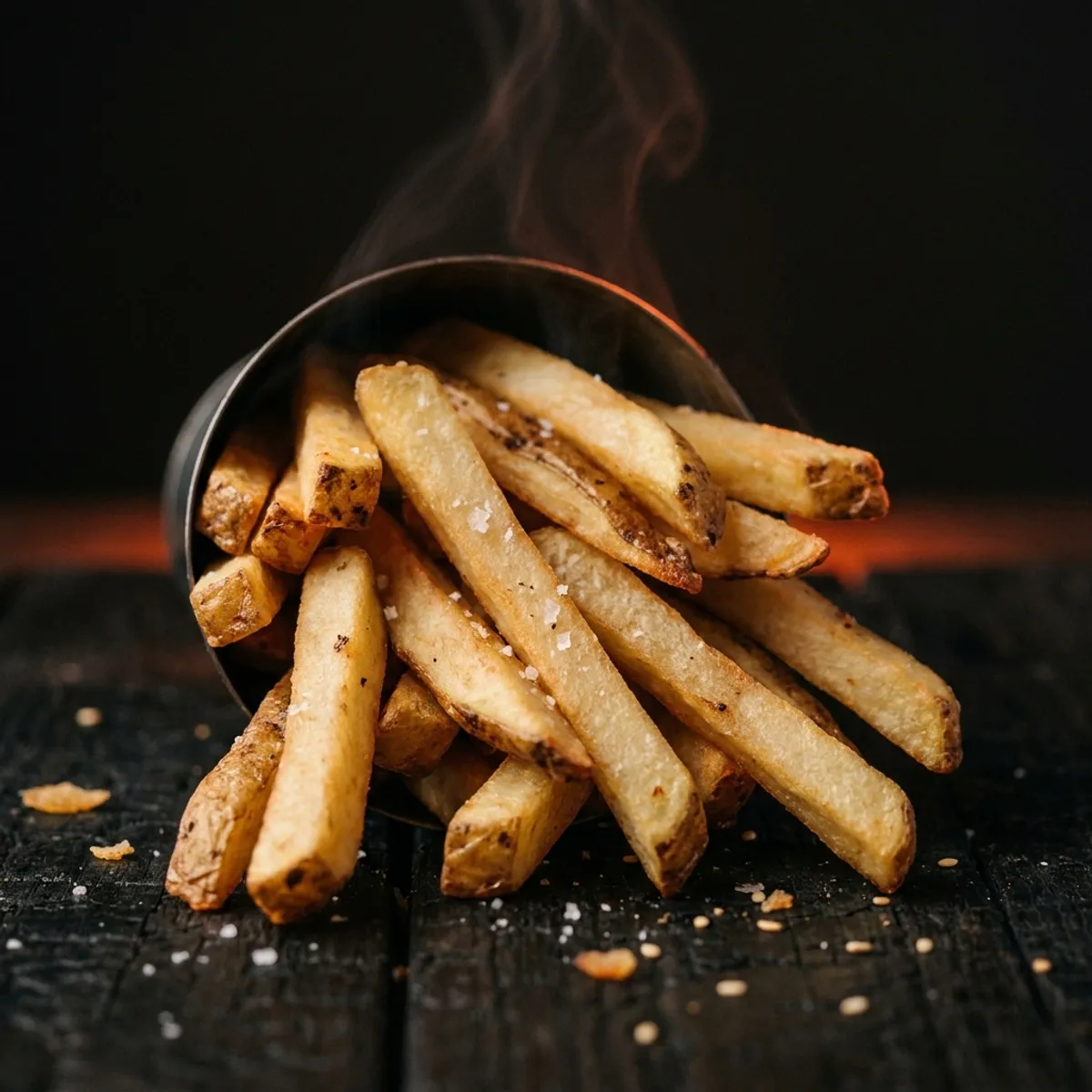 Hand-Cut Fries — Skin-on, double-fried, sea salt.